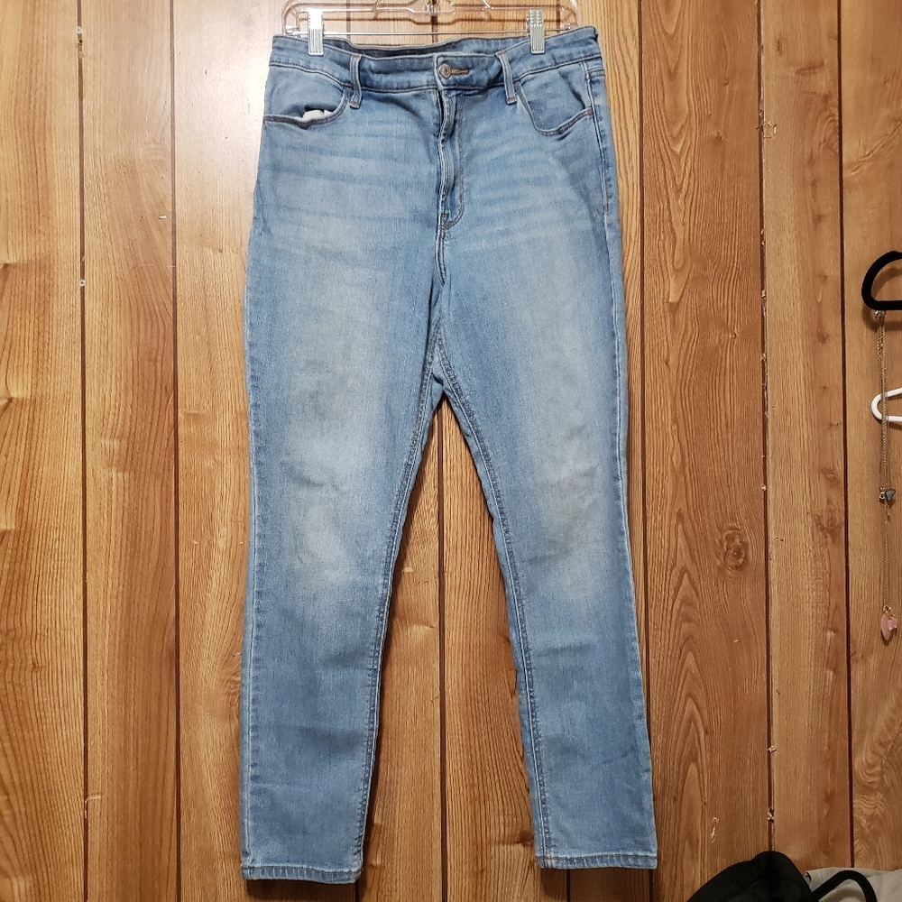 Old Navy Ladies 14 Super Skinny Ankle High Rise Light Wash Denim Jeans